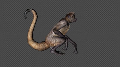 Animated 3D Creature Idle and Run Cycles Alpha Channel