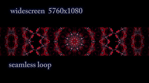 Abstract Geometric Kaleidoscope Lines and Red Particles Loop