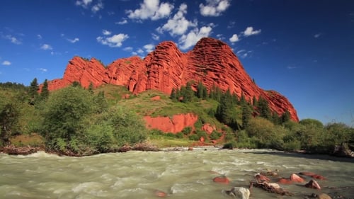 Red Rocks in Kyrgyzstan. Zhety-Oguz Gorge