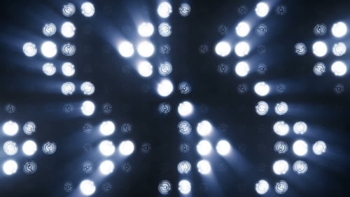 Dynamic Flashing White Lights Grid Loop Background