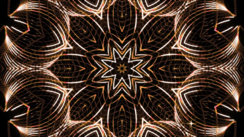 Abstract Glowing Geometric Kaleidoscope Background Animation