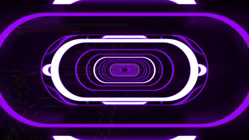 Futuristic Glowing Purple Geometric Tunnel Loop