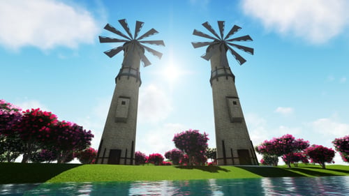 Windmills and Landscape