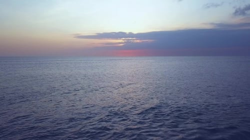 Ocean Waves at Sunset, Aerial View
