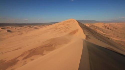 Beautiful Sunset in the Desert. Sandstorm on the Dune