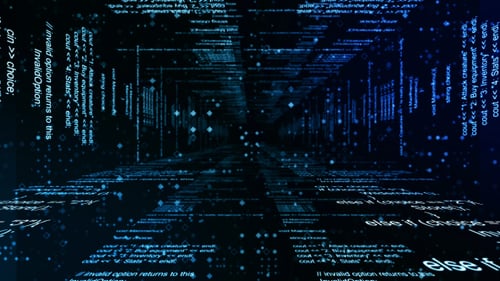 Abstract Blue Coding Wall