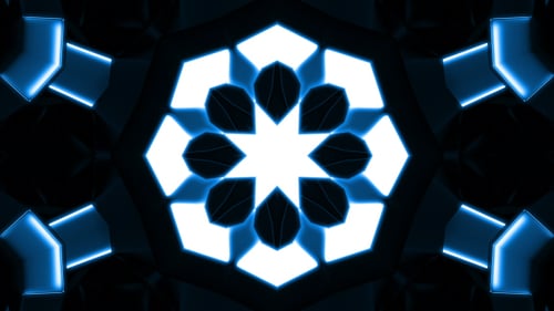 Abstract Blue Geometric Tunnel Glowing Loop Background Animation