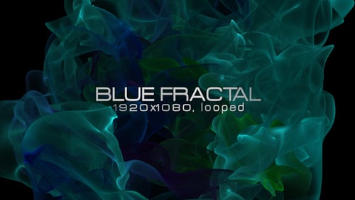 Abstract Blue Green Fluid Fractal Seamless Loop Background