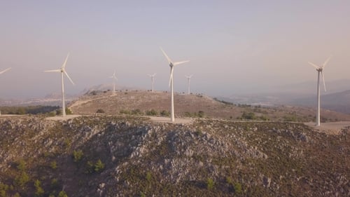 Luftaufnahme von Windparks