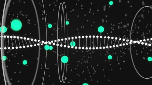 Abstract Science DNA Helix with Floating Spheres Animation