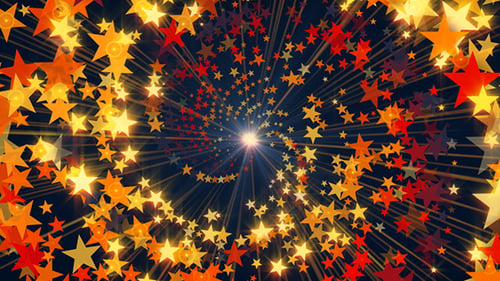 Dynamic Golden Stars Tunnel Celebration Background Loop