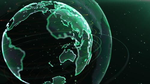 Digital Data Earth Globe Rotation Technology Background