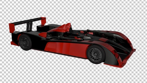 Futuristic 3D Race Car Rotating on Alpha Channel