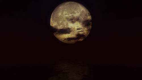 Full Moon Over Ocean
