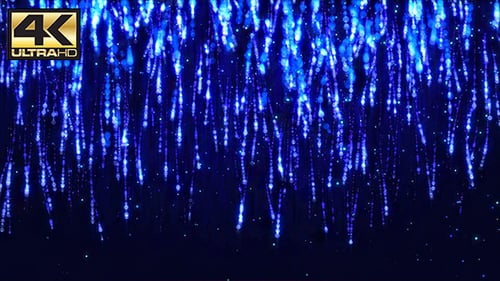 Glowing Blue Particle Rain Abstract Background