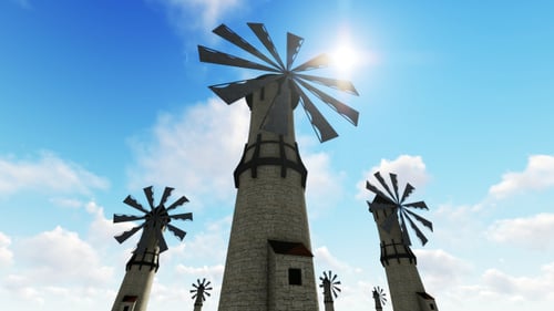Windmills and Sun