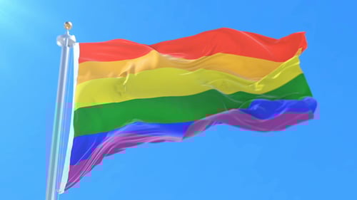 Waving Rainbow LGBTQ+ Pride Flag Animation