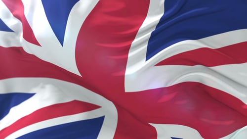 Realistic Waving United Kingdom Flag Seamless Loop