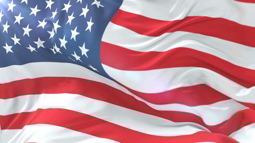 Seamless Waving American Flag Animation Loop