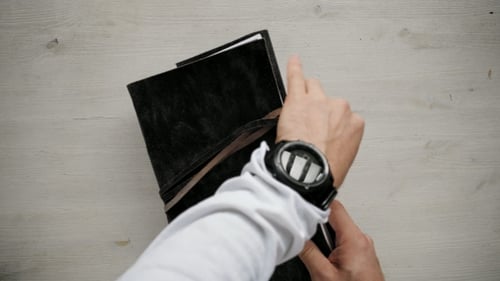 Mans Hnds Open Handmade A4 Notebook with Real Leather Cover