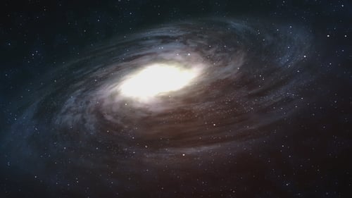 Dynamic Spiral Galaxy Rotating in Space Animation