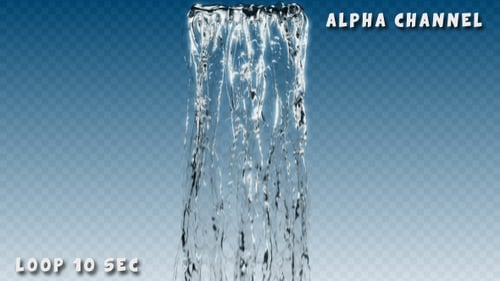 Seamless Looping Vertical Water Flow on Alpha Channel