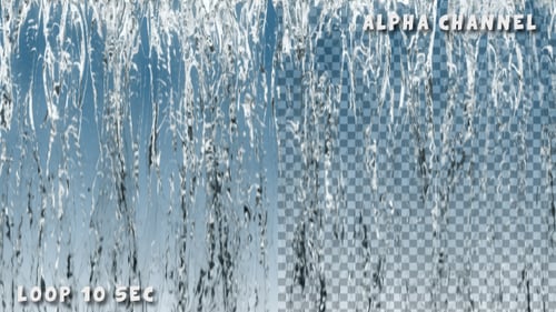 Seamless Looping Water Curtain Alpha Channel Overlay