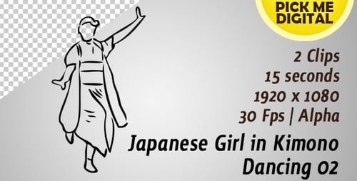 Japanisches Mädchen im Kimono: Tanzen 02