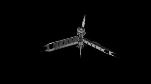 Futuristic Rotating 3D Satellite Model Animation