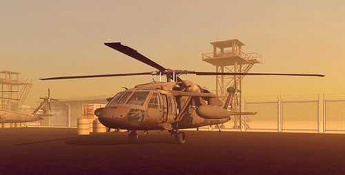 Military Base With Helicopters