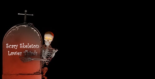 Animated Skeleton Peeking from Gravestone Lower Thirds