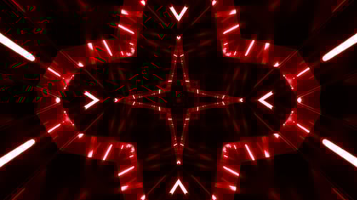 Seamless Loop of Dynamic Neon Kaleidoscope Lights Tunnel