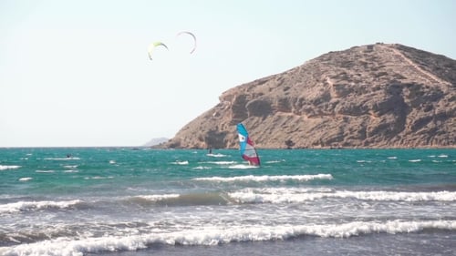 Windsurfer Gliding in the Sea