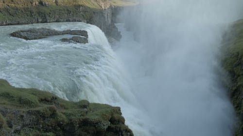 The Most Famoust Icelandic Waterfall, The Golden Falls of Gullfoss, Beautiful on Summer Time