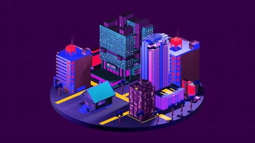 Pequeña casa en el centro de la gran ciudad