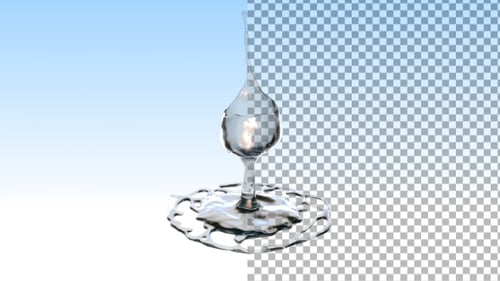 Dynamic Water Drop Splashing Reveal with Alpha Channel
