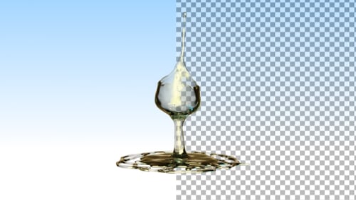 Realistic Liquid Drop Splash Crown Formation Animation