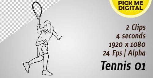 Hand-Drawn Sketch Tennis Player Action Animation