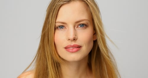 Blonde Woman Portrait Staring at Camera