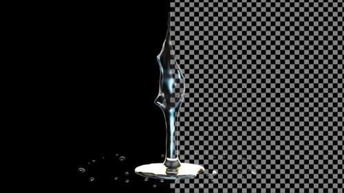 Dynamic Liquid Water Splash with Transparent Alpha Channel