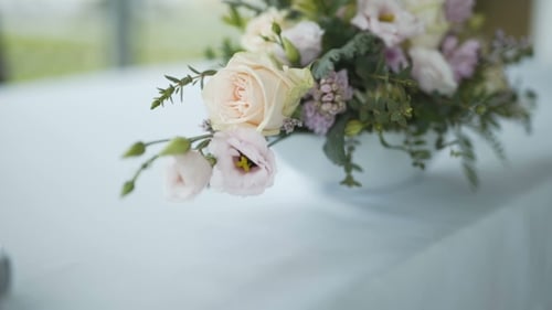 Close-up of Floral Arrangement on Table