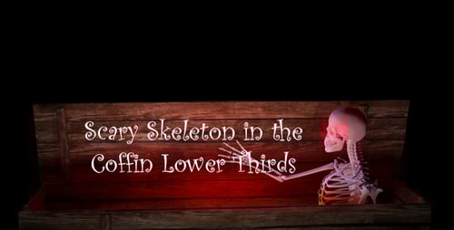 Animated Spooky Skeleton Rising From Coffin With Fire Reveal