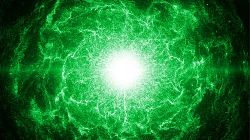 Vague d'énergie des particules vertes