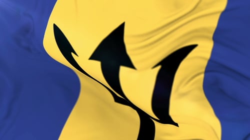 Barbados-Flagge weht, Schleife