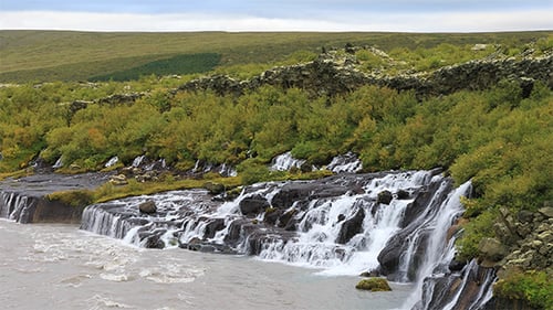 Hraunfossar Waterfall in West Iceland
