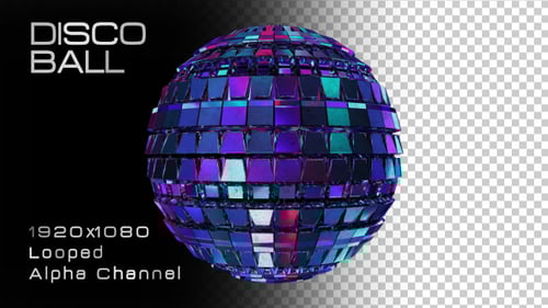 Rotating Disco Ball Animation with Alpha Channel