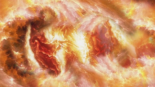 Abstract Fiery Cosmic Nebula Swirl Background Animation