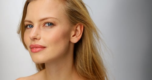 Attractive Woman with Blonde Hair Poses