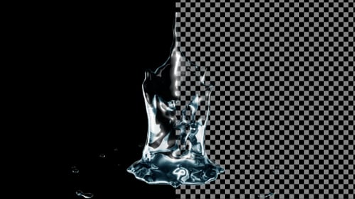 Fluid Water Splash Reveal with Alpha Channel