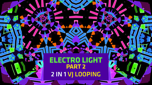 Vibrant Neon Geometric Kaleidoscope Animated Background Loop